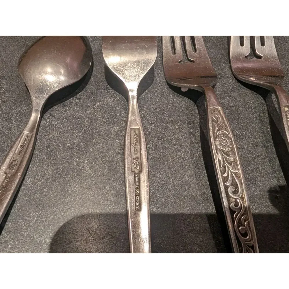Antigua Grand Prix Stainless Steel Flatware Lot of 7 spoons and forks
